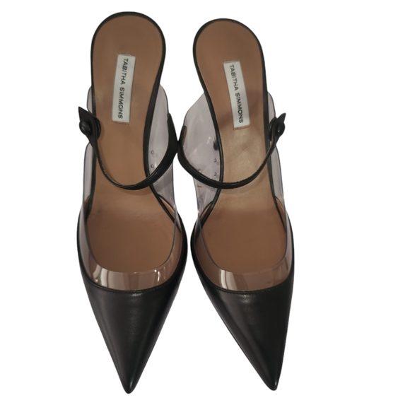 Tabitha Simmons Women's Allie Clear High-Heel Mules 8 - Picture 3 of 6
